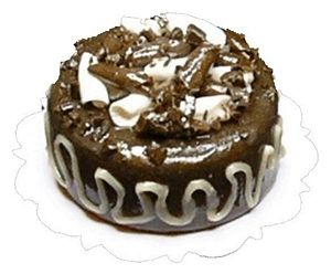 Dollhouse Chocolate Cake with White & Chocolate Curls1:12 Scale Miniature Food - MiniatureCrush