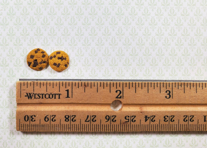 Dollhouse Chocolate Chip Cookies Set of 2 1:12 Scale Miniature Food - MiniatureCrush