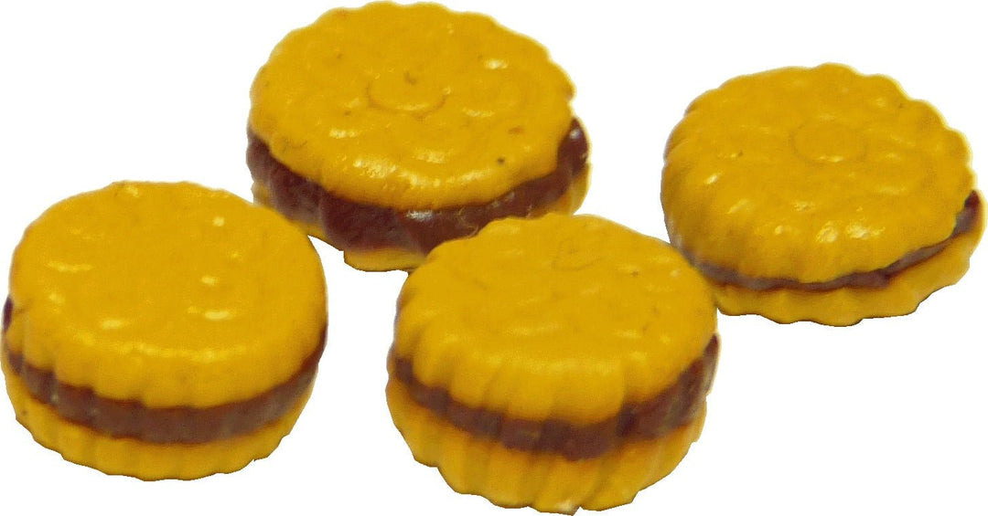 Dollhouse Chocolate Cream Cookie Sandwiches Set of 4 1:12 Scale Miniature Food - MiniatureCrush