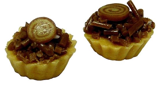 Dollhouse Chocolate Cream Puff Pastry Set of 2 1:12 Scale Miniature Food - MiniatureCrush