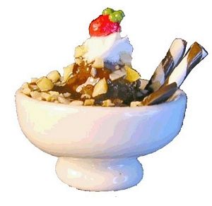 Dollhouse Chocolate Ice Cream Sundae in Bowl 1:12 Scale Miniature Food Dessert - MiniatureCrush