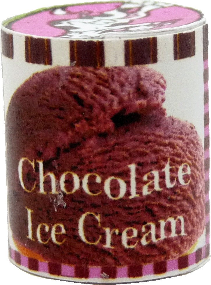 Dollhouse Chocolate Ice Cream Tub 1:12 Scale Miniature Food Kitchen - MiniatureCrush