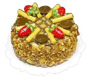 Dollhouse Chocolate Lattice Cake with Strawberry 1:12 Scale Miniature Food - MiniatureCrush