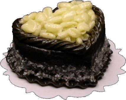 Dollhouse Chocolate Lemon Curl Heart Cake 1:12 Scale Miniature Dessert - MiniatureCrush
