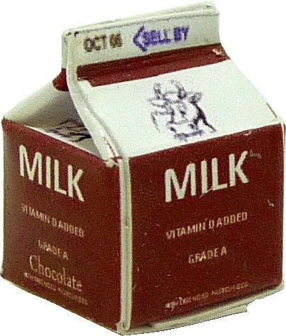 Dollhouse Chocolate Milk Carton Small 1:12 Scale Miniature Food Drink - MiniatureCrush