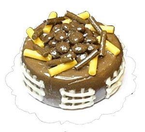 Dollhouse Chocolate Nest Cake with Crumbles 1:12 Scale Miniature Dessert - MiniatureCrush