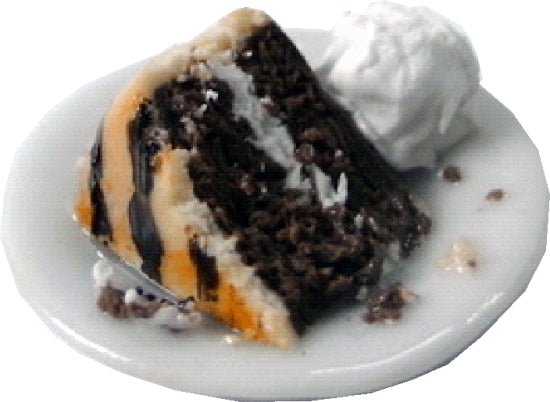 Dollhouse Chocolate Tiger Cake ala Mode 1:12 Scale Miniature Dessert Food Bakery - MiniatureCrush