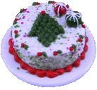 Dollhouse Christmas Cake 1:12 Scale Miniature Dessert Food - MiniatureCrush