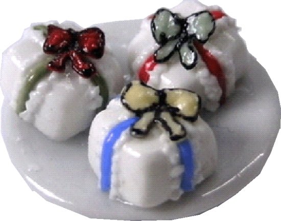 Dollhouse Christmas Petit Fours Sweets 1:12 Scale Miniature Dessert Food - MiniatureCrush