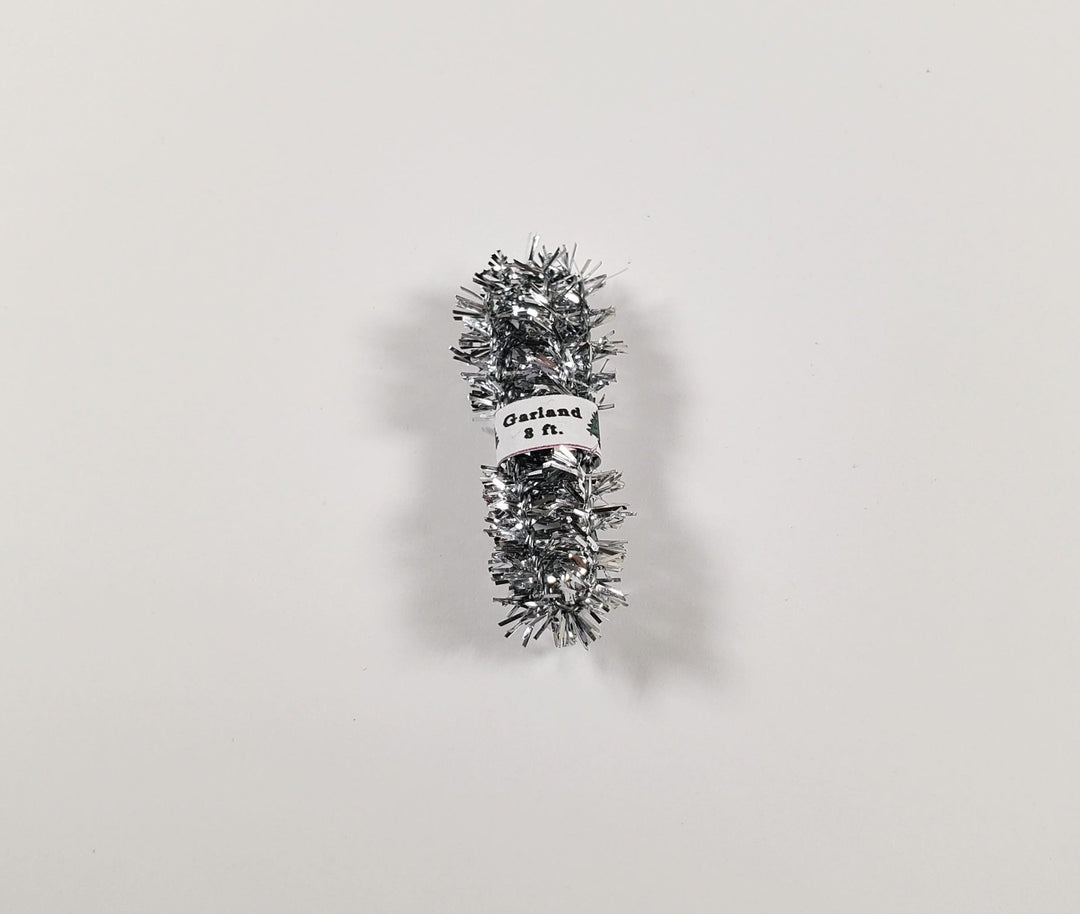 Dollhouse Christmas Prop Silver Tinsel 1:12 Scale Miniature Decor - MiniatureCrush