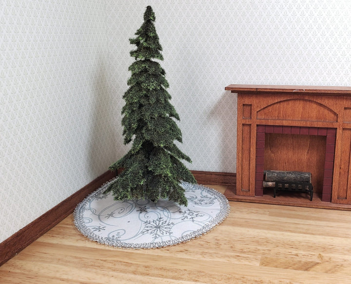 Dollhouse Christmas Snowflake Tree Skirt 1:12 Scale Miniature Holiday Decorating - MiniatureCrush