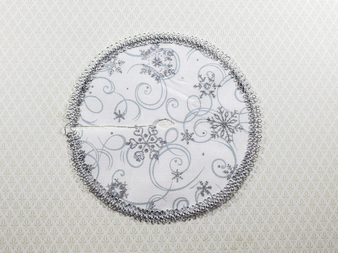 Dollhouse Christmas Snowflake Tree Skirt 1:12 Scale Miniature Holiday Decorating - MiniatureCrush