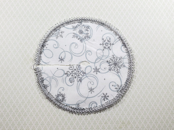 Dollhouse Christmas Snowflake Tree Skirt 1:12 Scale Miniature Holiday Decorating - MiniatureCrush
