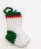 Dollhouse Christmas Stocking White Green and Red 1:12 Scale Miniature - MiniatureCrush