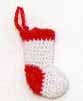 Dollhouse Christmas Stocking White with Red 1:12 Scale Miniature - MiniatureCrush