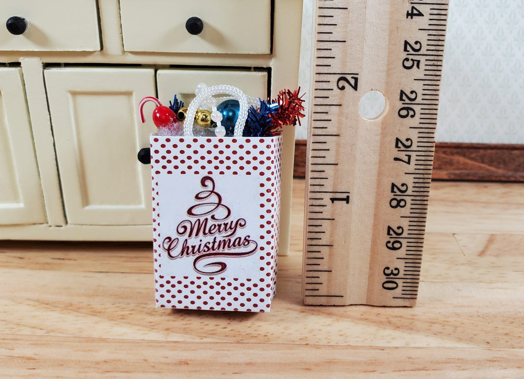 Dollhouse Christmas Theme Holiday Shopping Bag 1:12 Scale Miniature Decor - Miniature Crush