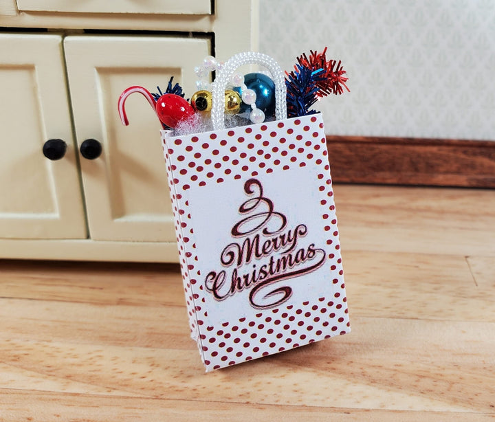 Dollhouse Christmas Theme Holiday Shopping Bag 1:12 Scale Miniature Decor - Miniature Crush