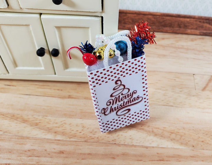 Dollhouse Christmas Theme Holiday Shopping Bag 1:12 Scale Miniature Decor - Miniature Crush