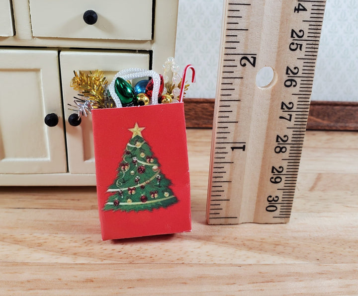 Dollhouse Christmas Tree Holiday Shopping Bag 1:12 Scale Miniature Accessories - Miniature Crush