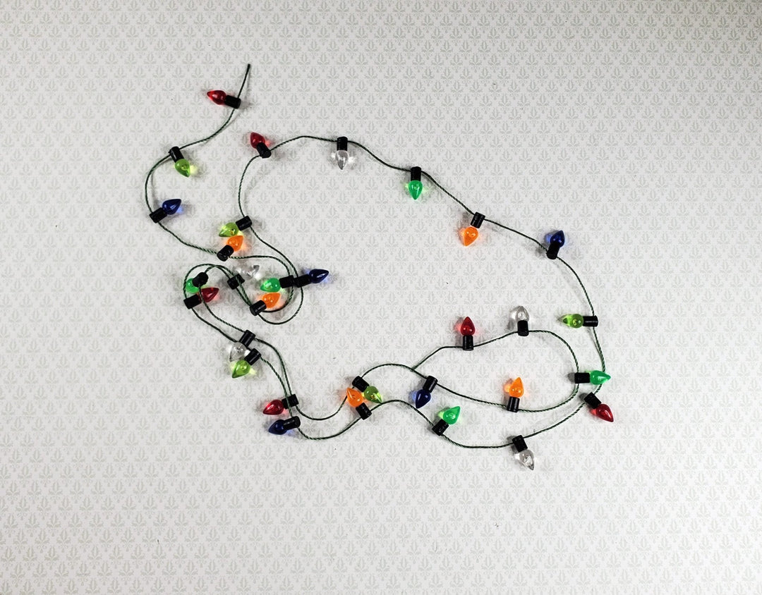 Dollhouse Christmas Tree Lights String Multi Colored Holiday Miniatures - MiniatureCrush
