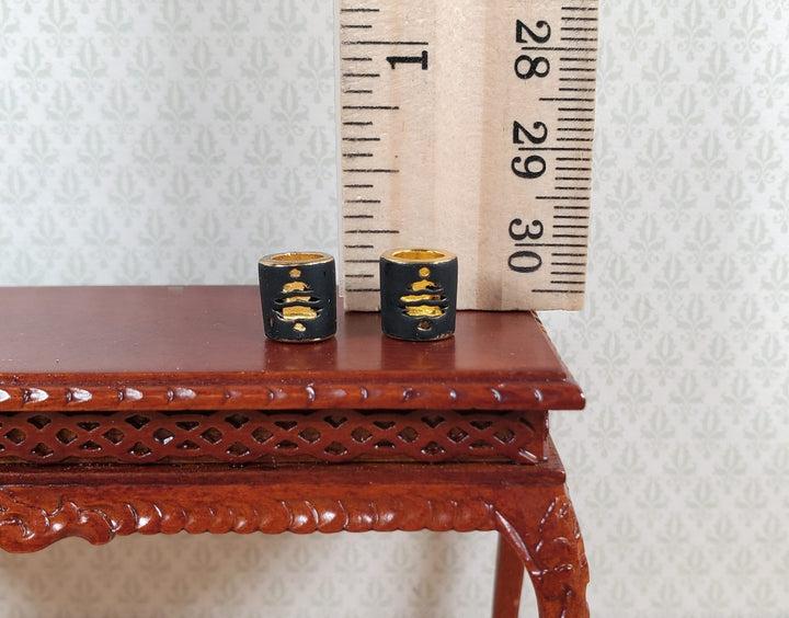 Dollhouse Christmas Votive Candle Holders Set of 2 Metal 1:12 Scale Miniatures - MiniatureCrush