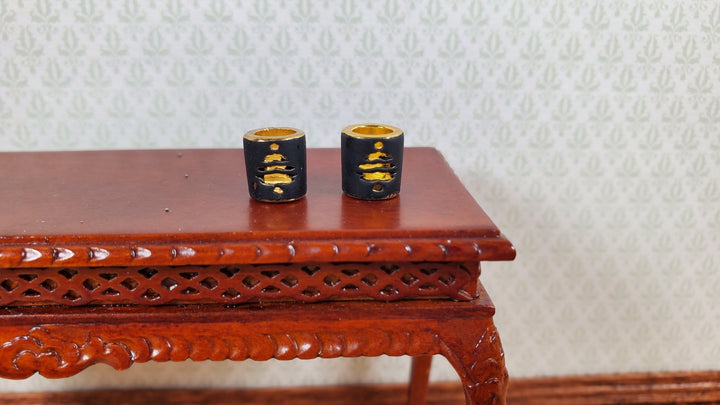 Dollhouse Christmas Votive Candle Holders Set of 2 Metal 1:12 Scale Miniatures - MiniatureCrush