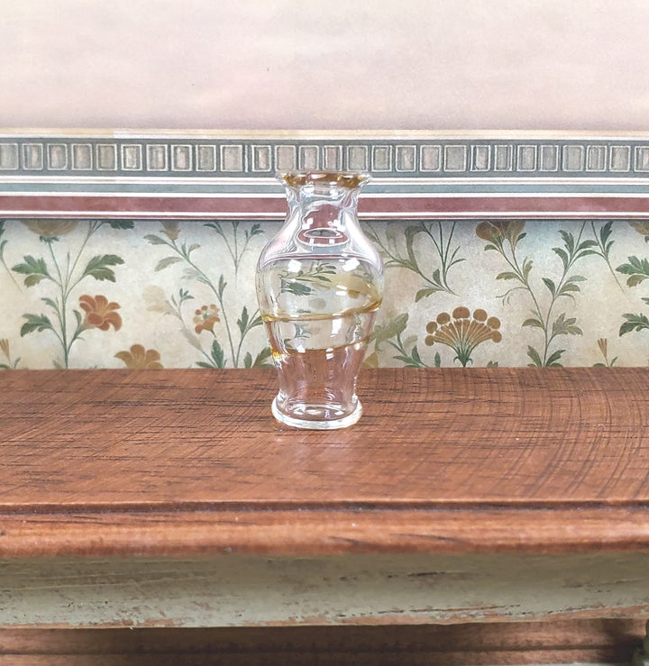 Dollhouse Classic Pedestal Vase Yellow Swirl 1:12 Scale Glass Miniature Decor - MiniatureCrush