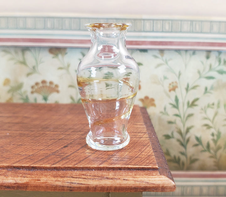 Dollhouse Classic Pedestal Vase Yellow Swirl 1:12 Scale Glass Miniature Decor - MiniatureCrush