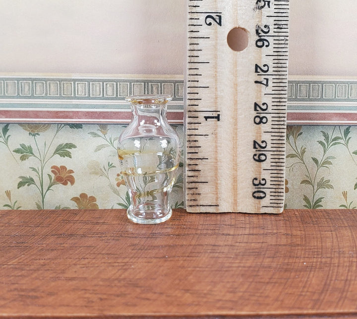 Dollhouse Classic Pedestal Vase Yellow Swirl 1:12 Scale Glass Miniature Decor - MiniatureCrush
