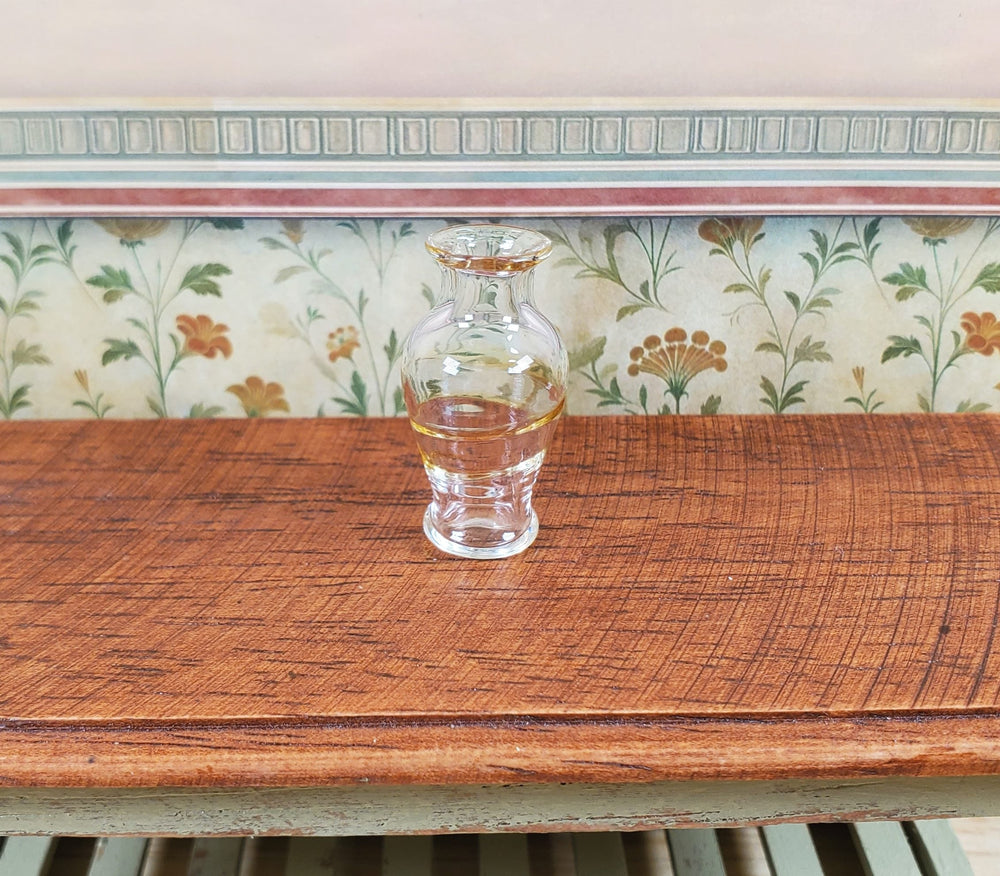 Dollhouse Classic Pedestal Vase Yellow Swirl 1:12 Scale Glass Miniature Decor - MiniatureCrush