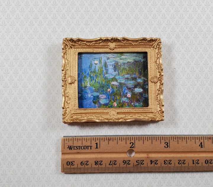 Dollhouse Claude Monet Water Lilies Framed Print 1:12 Handmade - MiniatureCrush