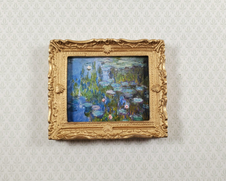 Dollhouse Claude Monet Water Lilies Framed Print 1:12 Handmade - MiniatureCrush