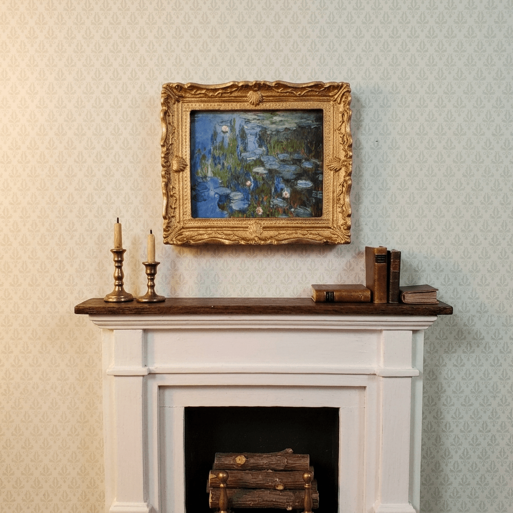 Dollhouse Claude Monet Water Lilies Framed Print 1:12 Handmade - MiniatureCrush
