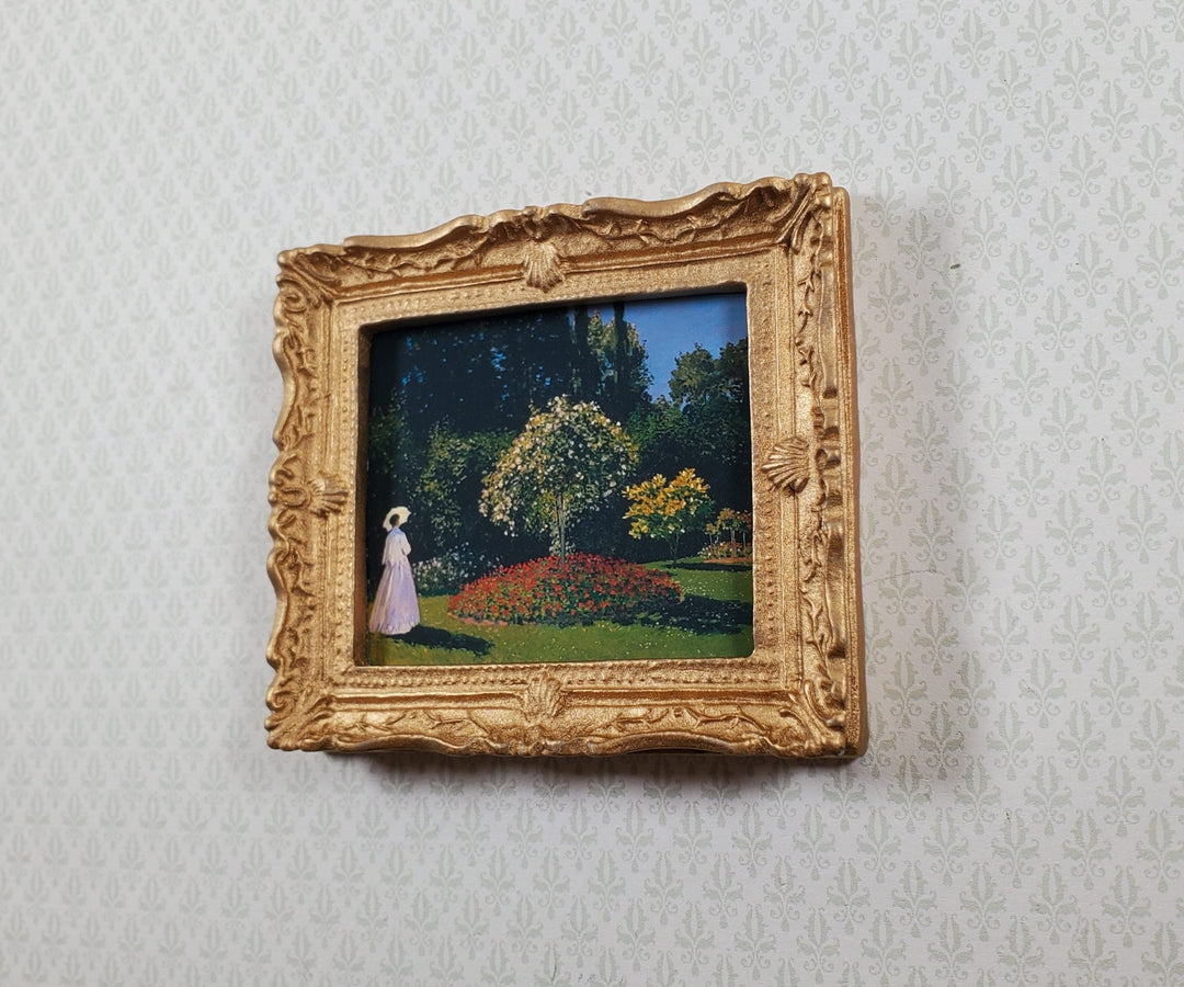 Dollhouse Claude Monet Woman in the Garden Framed Print 1:12 Handmade - MiniatureCrush