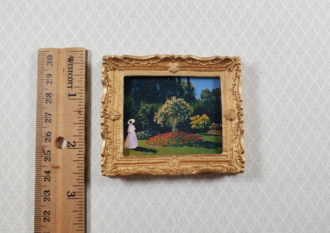 Dollhouse Claude Monet Woman in the Garden Framed Print 1:12 Handmade - MiniatureCrush