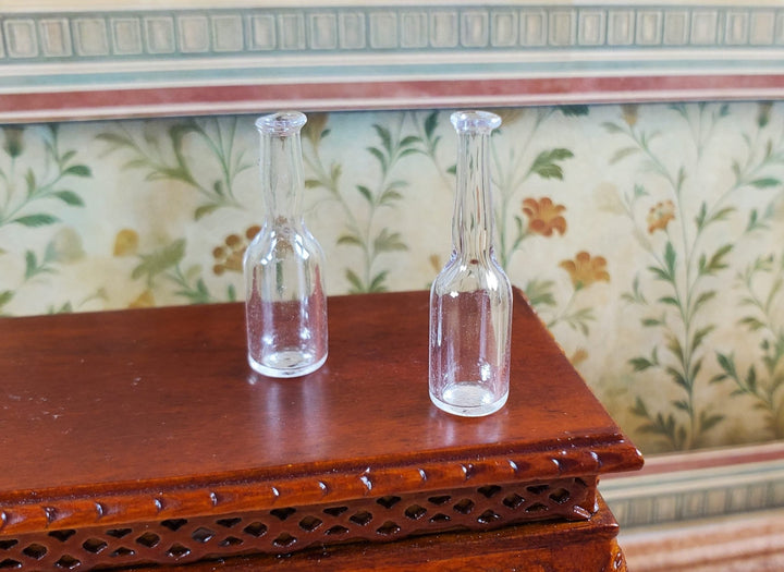 Dollhouse Clear Bottles Set of 2 1:12 Scale Miniature Kitchen Decoration - MiniatureCrush
