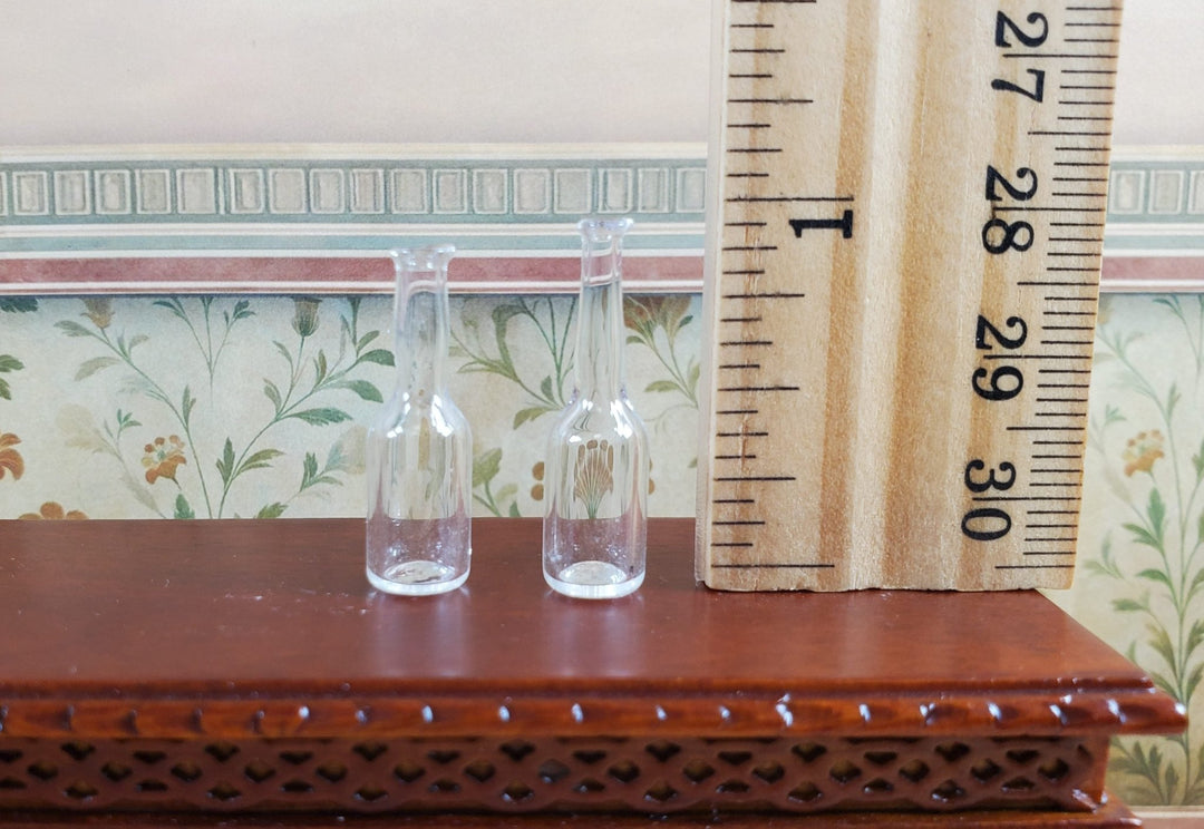 Dollhouse Clear Bottles Set of 2 1:12 Scale Miniature Kitchen Decoration - MiniatureCrush