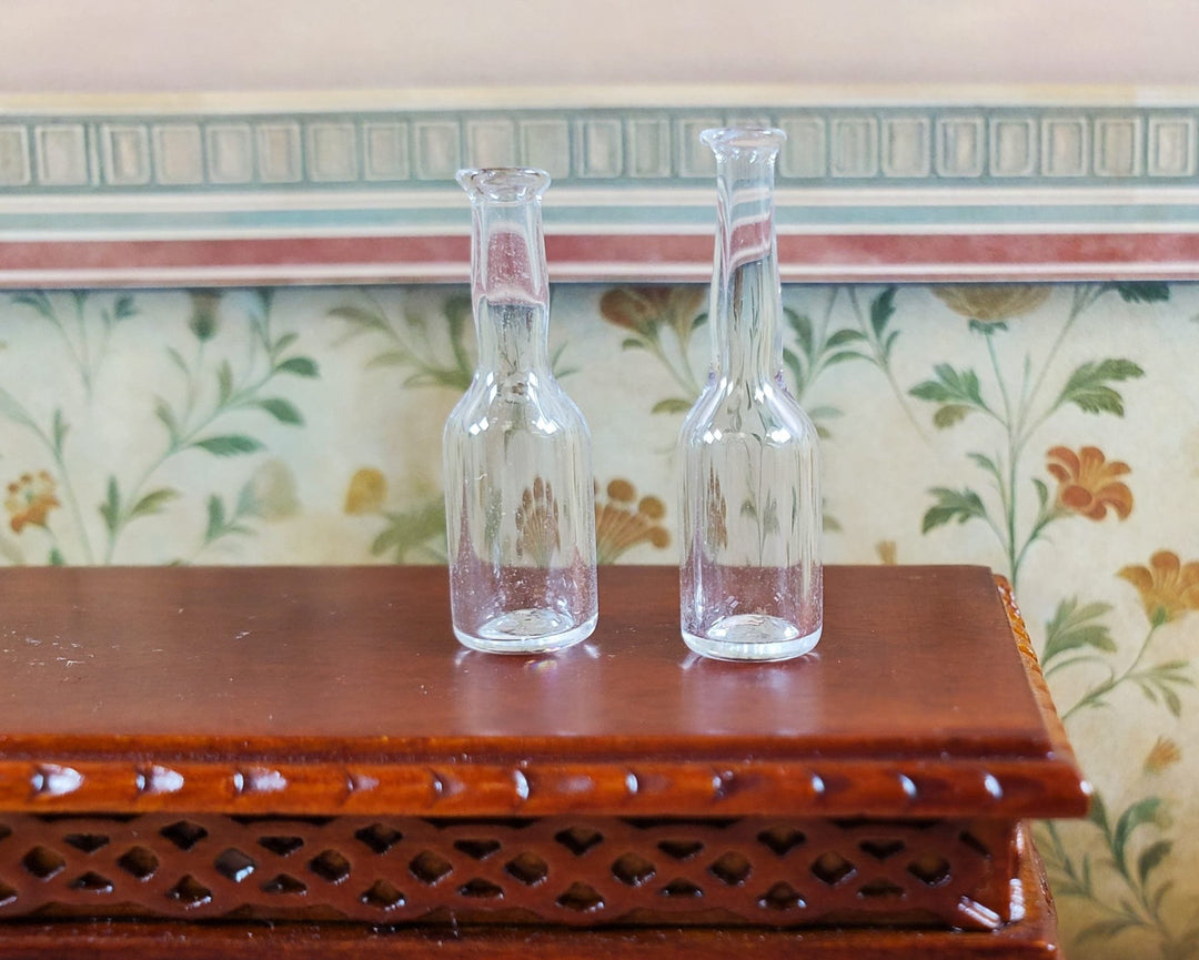 Dollhouse Clear Bottles Set of 2 1:12 Scale Miniature Kitchen Decoration - MiniatureCrush