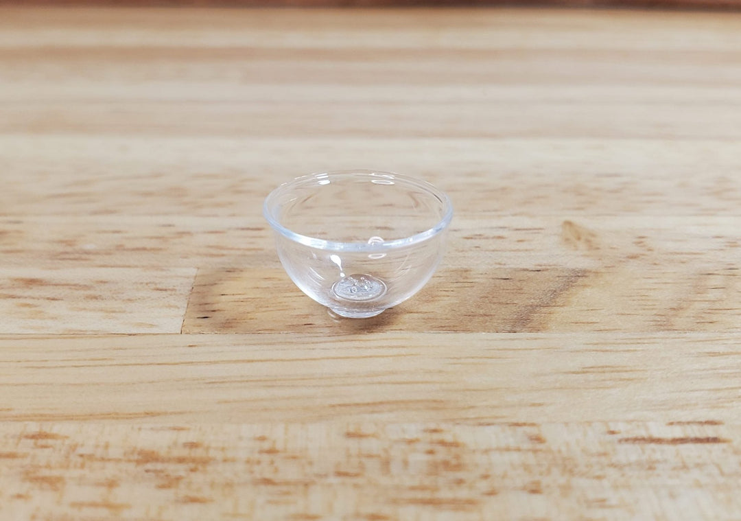 Dollhouse Clear Glass Bowl Medium Size 1:12 Scale Miniature Dishes - MiniatureCrush