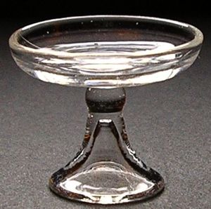 Dollhouse Clear Glass Pedestal Bowl 1:12 Scale Miniatures Kitchen - MiniatureCrush