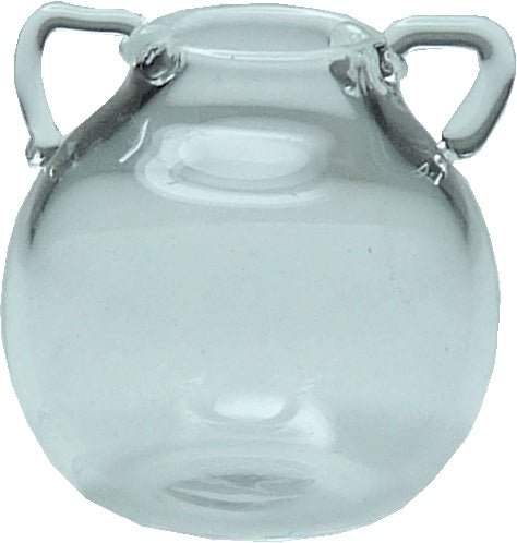 Dollhouse Clear Glass Urn Vase with Handles 1:12 Scale Miniature Kitchen - MiniatureCrush