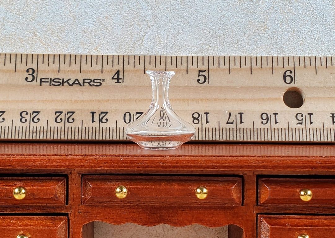 Dollhouse Clear Wide Bottom Round Curvy Vase 1:12 Scale Miniature - MiniatureCrush