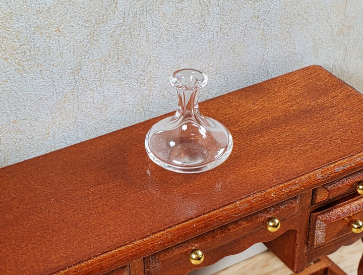 Dollhouse Clear Wide Bottom Round Curvy Vase 1:12 Scale Miniature - MiniatureCrush