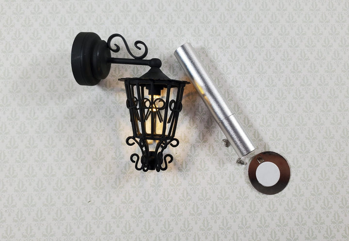 Dollhouse Coach Light Black LARGE Victorian Style Battery Operated 1:12 Scale - Miniature Crush