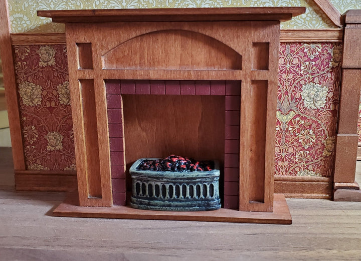 Dollhouse Coal Filled Fireplace Grate Fire Basket 1:12 Scale Miniature - Miniature Crush