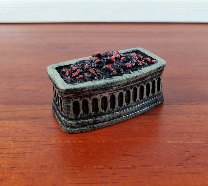 Dollhouse Coal Filled Fireplace Grate Fire Basket 1:12 Scale Miniature - Miniature Crush