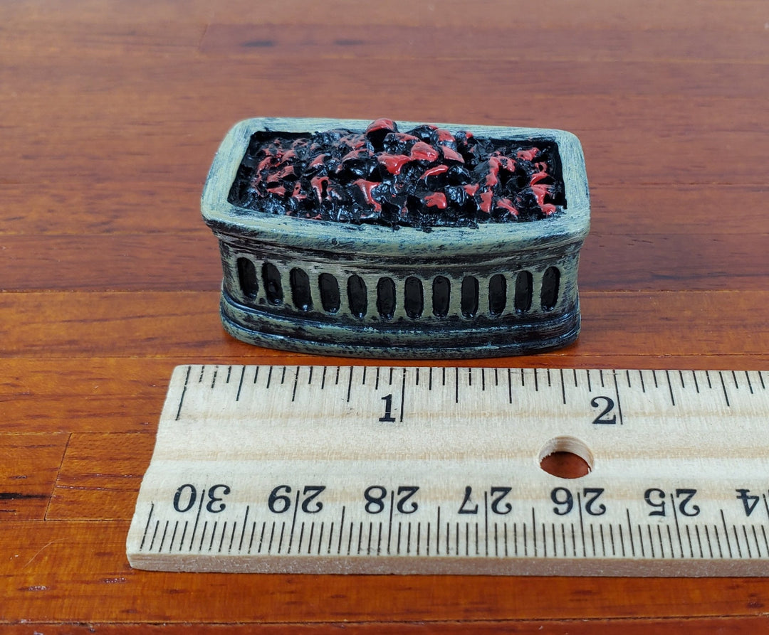 Dollhouse Coal Filled Fireplace Grate Fire Basket 1:12 Scale Miniature - Miniature Crush