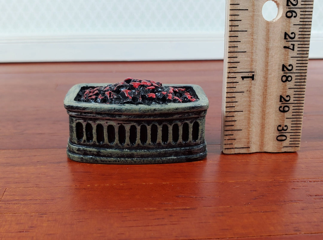 Dollhouse Coal Filled Fireplace Grate Fire Basket 1:12 Scale Miniature - Miniature Crush