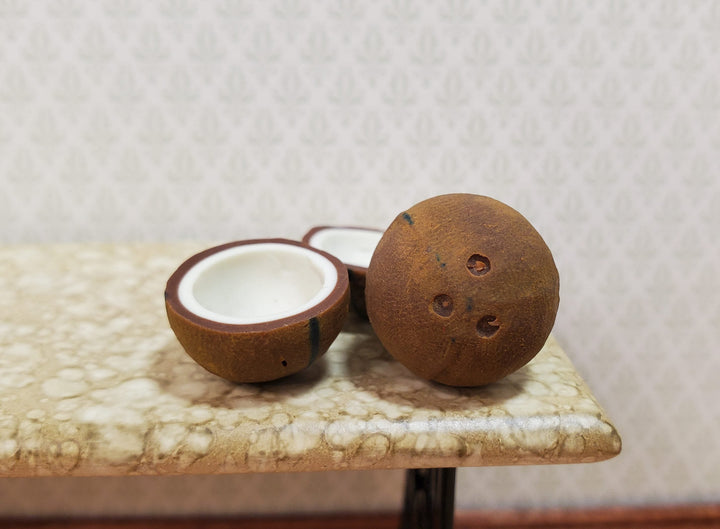 Dollhouse Coconuts 1 Whole 2 Halves1:12 Scale Miniature Food - MiniatureCrush