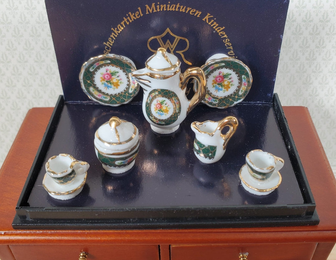 Dollhouse Coffee Set for 2 "Irish Gold" Reutter Porcelain 1:12 Scale Miniature - Miniature Crush